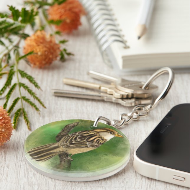 Cute Sparrow Keychain (Front Right)