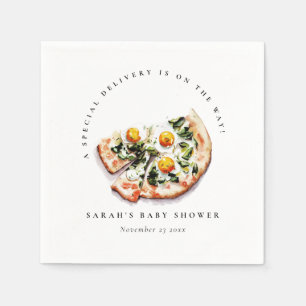 Cute Special Delivery Pizza Baby Shower Party Napkin