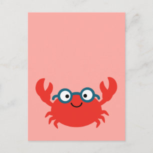 Cute Specky Crab Illustration Postcard