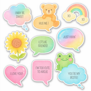 Cute Speech Bubbles kids scrapbook cartoon chat