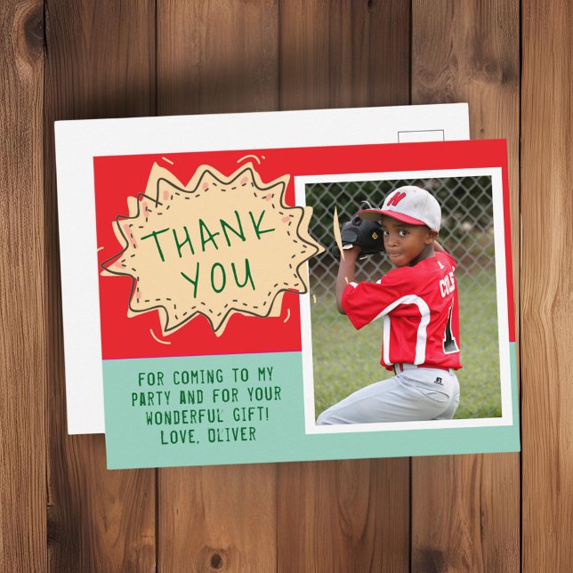 Cute Speech Cloud Birthday Thank you Photo Postcard (Creator Uploaded)