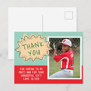 Cute Speech Cloud Birthday Thank you Photo Postcard