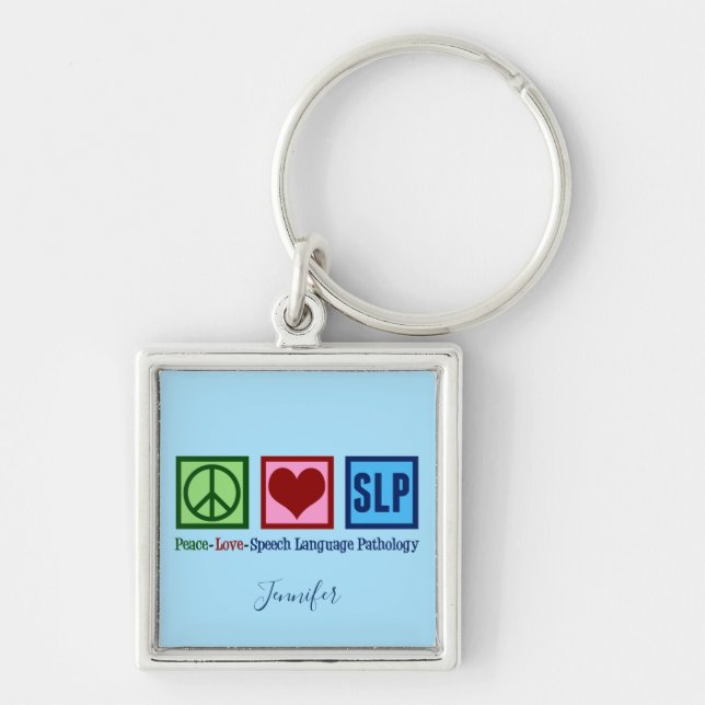 Cute Speech Language Pathology Custom Keychain (Front)