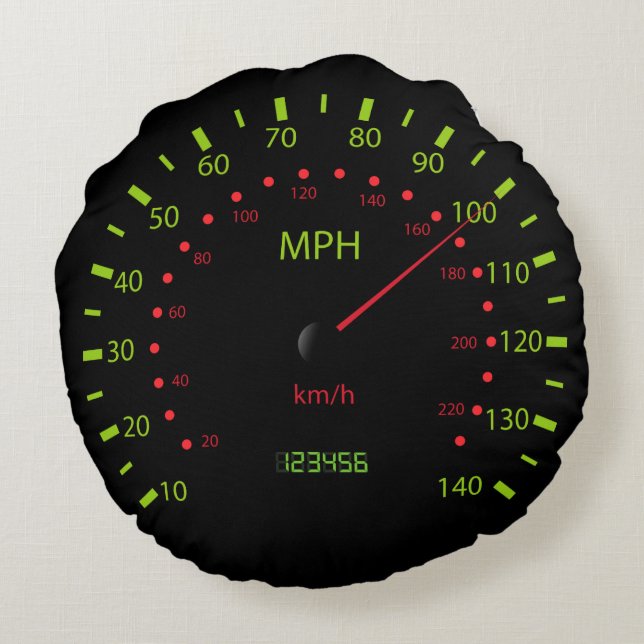 Cute speedometer Round Pillow (Back)