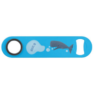 Cute sperm whale blowing bubbles cartoon bar key