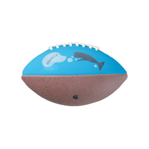 Cute sperm whale blowing bubbles cartoon football