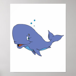 cute sperm whale poster