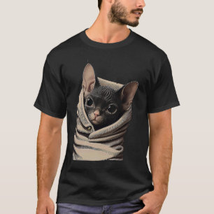 Cute Sphynx Cat In Pocket Apparel Sphynx cat Face T-Shirt