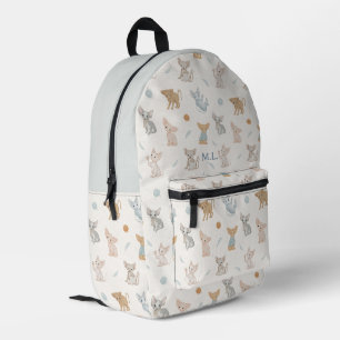 Cute Sphynx Cat Pattern Personalized Monogram Kids Printed Backpack