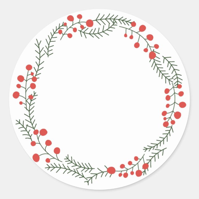 Cute spice jar rustic wreath frame blank Christmas Classic Round Sticker (Front)