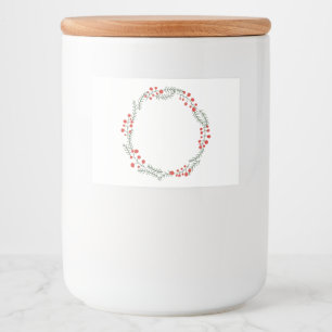 Cute spice jar rustic wreath frame blank Christmas Food Label