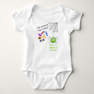 Cute Spider and Candy Kid's  Baby Bodysuit