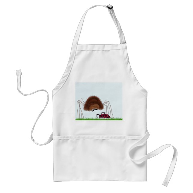 Cute Spider And Ladybug Illustration Standard Apron (Front)