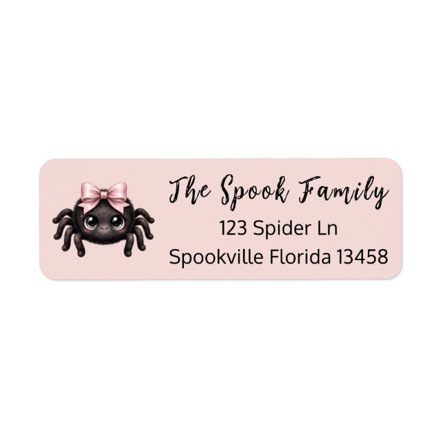 Cute Spider Halloween Return Address Label (Front)