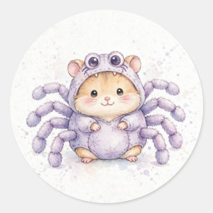 Cute Spider Hamster Costume Classic Round Sticker