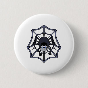 Cute spider in the web 2 inch round button