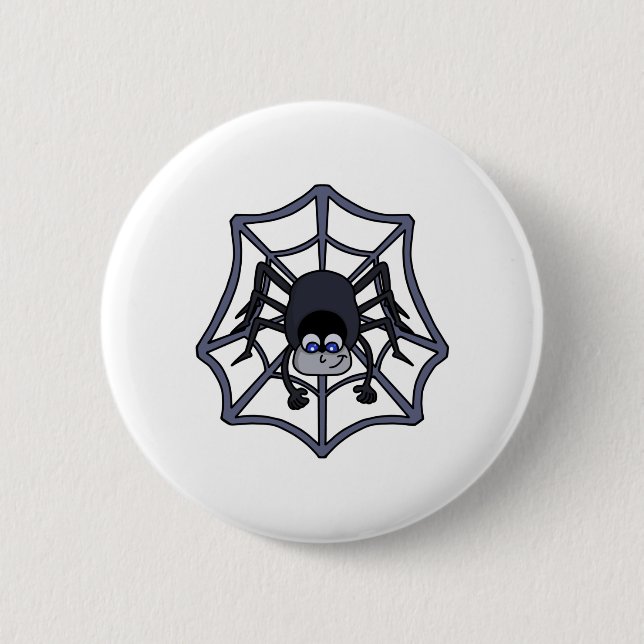 Cute spider in the web 2 inch round button (Front)