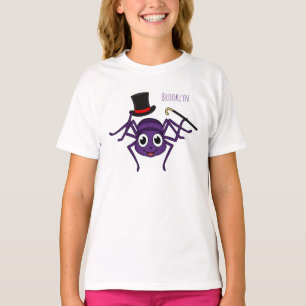 Cute spider in top hat cartoon