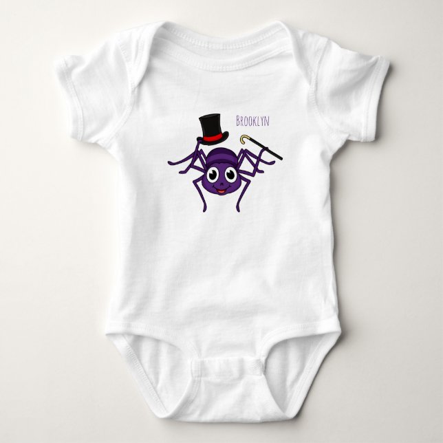 Cute spider in top hat cartoon  (Front)