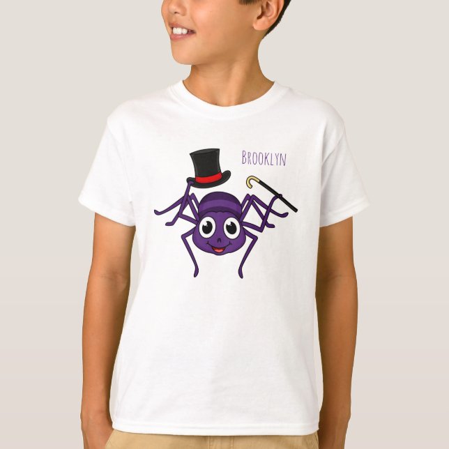Cute spider in top hat cartoon  (Front)