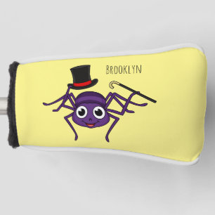 Cute spider in top hat cartoon golf head cover