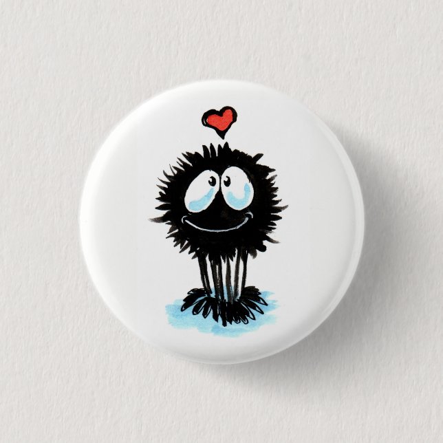 Cute Spider Shares the Love! 1 Inch Round Button (Front)