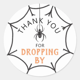 Cute Spider Thank You For Dropping By Halloween Classic Round Sticker
