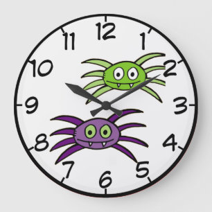 Cute Spiders Halloween Wall Clock