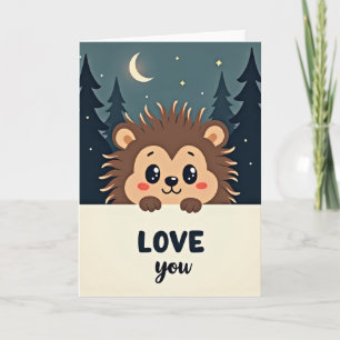 Cute Spiky Hedgehog Love You Card