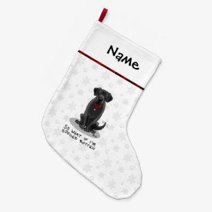 Cute Spoiled Rotten Black Labrador Retriever Dog Large Christmas Stocking