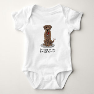 Cute Spoiled Rotten Chocolate Labrador Retriever Baby Bodysuit