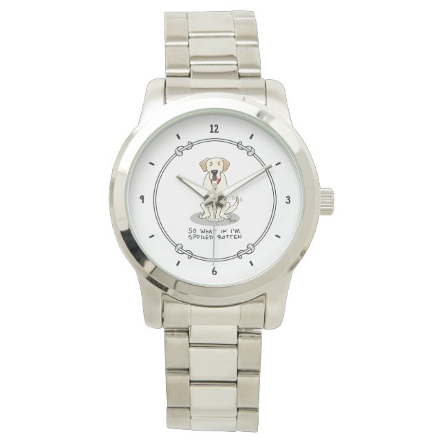 Cute Spoiled Rotten Yellow Labrador Retriever Dog Watch (Front)