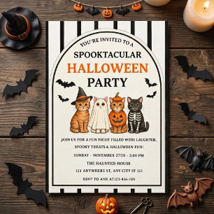 Cute Spooktacular Halloween Cat Party Invitation