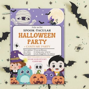 Cute Spooktacular Halloween Costume Party Kids Invitation
