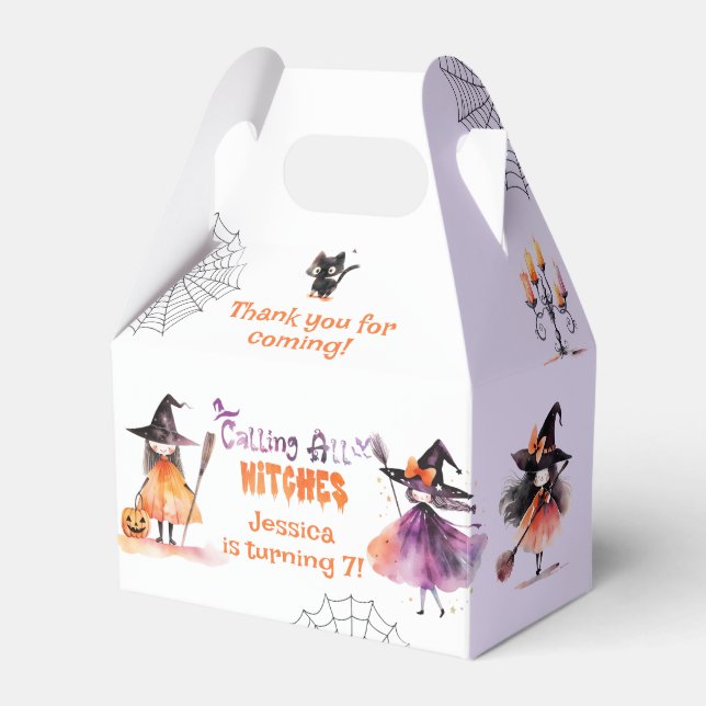 Cute Spooktacular witches Costume birthday party Favor Box (Front Side)