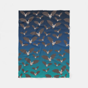 Cute Spooky Bat Pattern Fleece Blanket