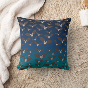Cute Spooky Bat Pattern Throw Pillow