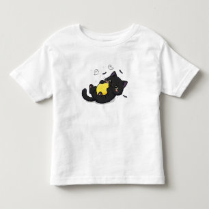 Cute Spooky Black Cat and His Lemon Toddler T-shirt