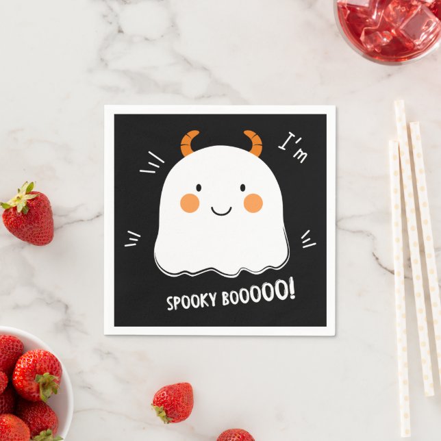 Cute Spooky Boo Demon Ghost Napkin (Insitu)