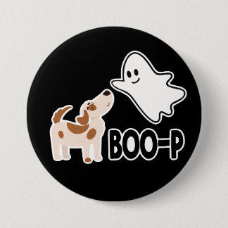Cute Spooky Boo Pup Halloween 3 Inch Round Button