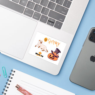 Cute Spooky Dog Ghost & Pumpkin Halloween Design –