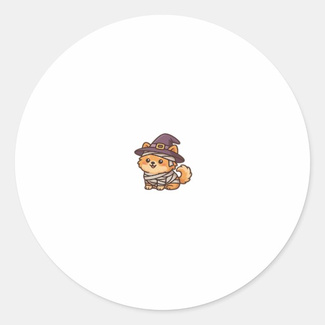 Cute Spooky Dog � Kawaii Halloween Puppy Classic T Classic Round Sticker (Front)