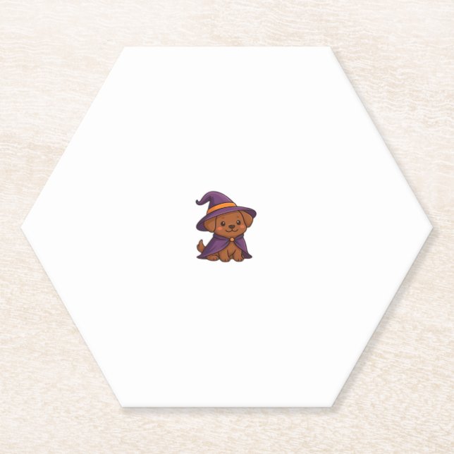 Cute Spooky Dog � Kawaii Halloween Puppy Classic T Paper Coaster (Front)