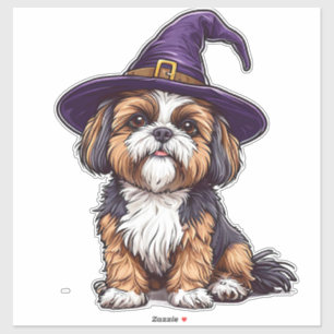 Cute Spooky Dog With Magic Hat Halloween Theme