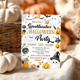 Cute Spooky Ghost Halloween Party Invitation