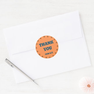 Cute Spooky Halloween Birthday Thank You Classic Round Sticker