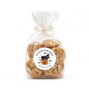 Cute Spooky Halloween Black and Orange Classic Round Sticker