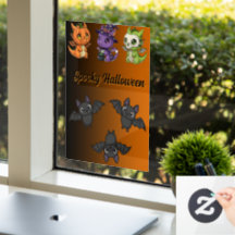 Cute Spooky Halloween Dragons Window Cling