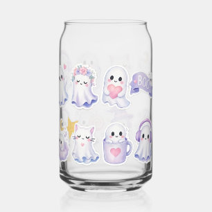 Cute Spooky Halloween Elements Glass Can
