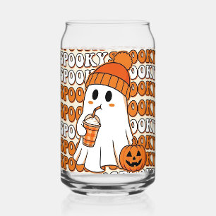 Cute Spooky Halloween Elements Glass Can